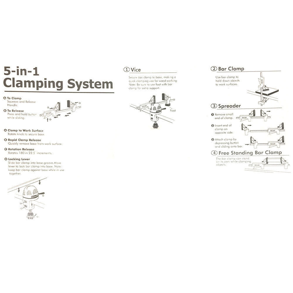 Generic Multifunctional Clamp Kit 5-in-1 Bar Clamping System Vice/Spreader Workshop Tool — image 2
