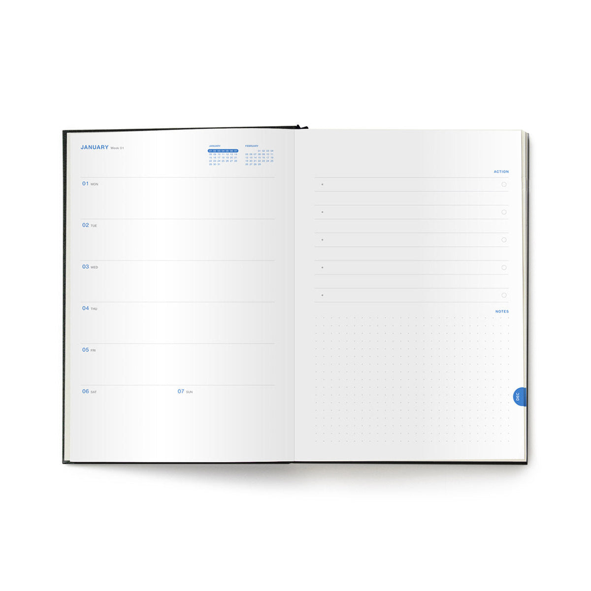 Studio Milligram A5 Agenda Diary Journal/Planner Notepad Notebook Stationery BLK — image 2