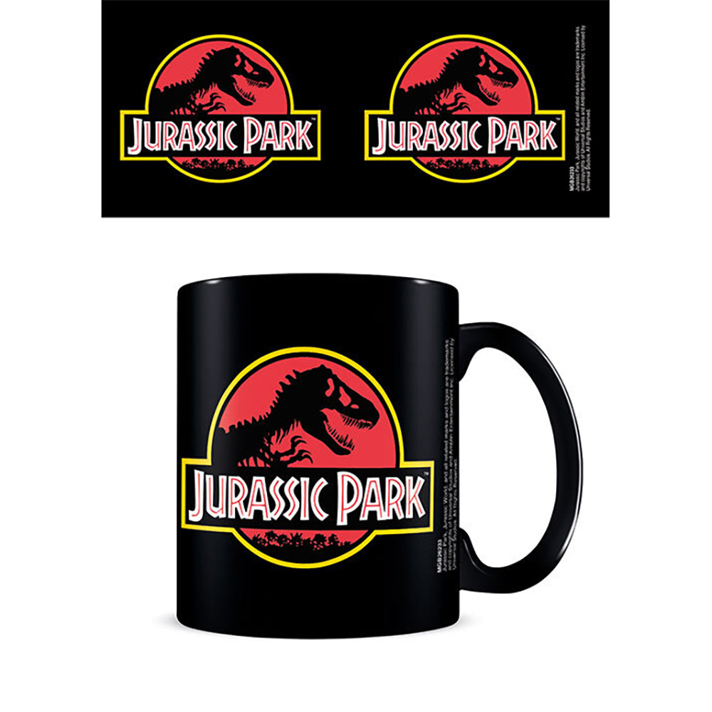 Jurassic Park Logo Movie Themed Gift Coffee Mug Drinking Cup 300ml Black (2 Pack) — image 2