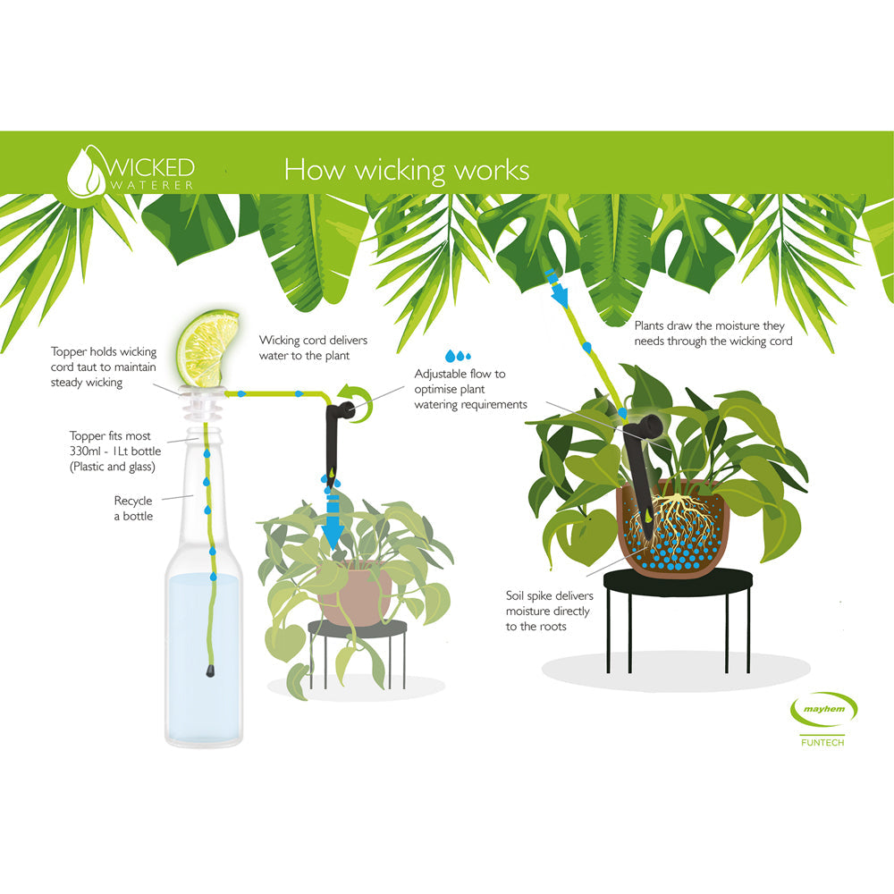 Mayhem Funtech UK Lemon/Lime Wicked Waterer Plant Watering System Adjustable — image 3