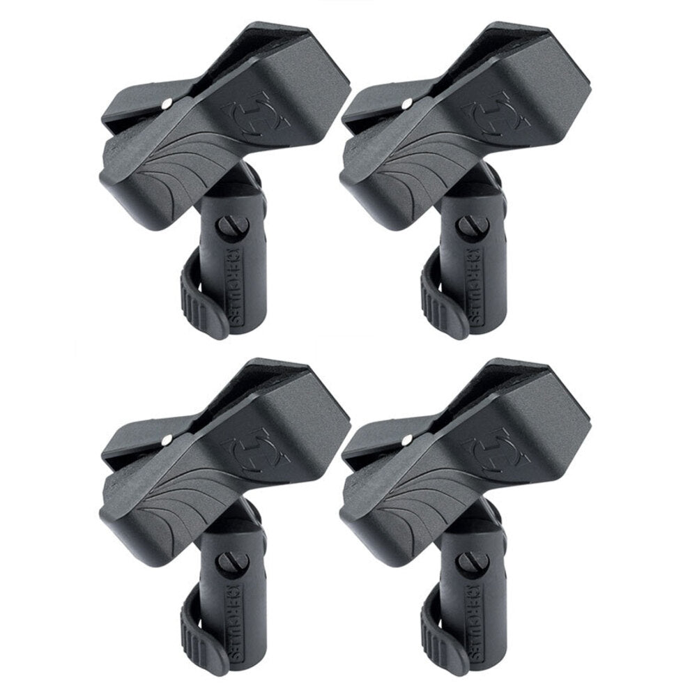 Hercules Mic Holder Clip Adaptor Mount for 20mm-35mm Microphone Stand Black (4 Pack)