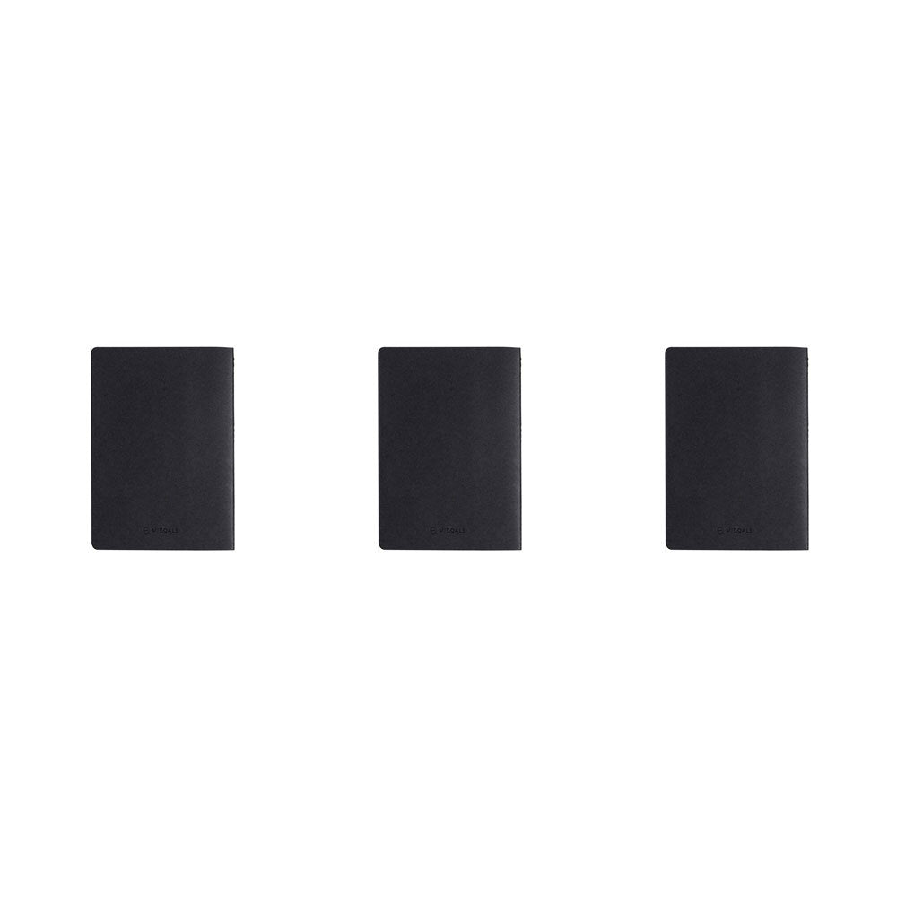 MI Goals MiGoals Get Sh*t Done Soft Cover A5 Writing Notebook Stationery Minimal Black (3 Pack)