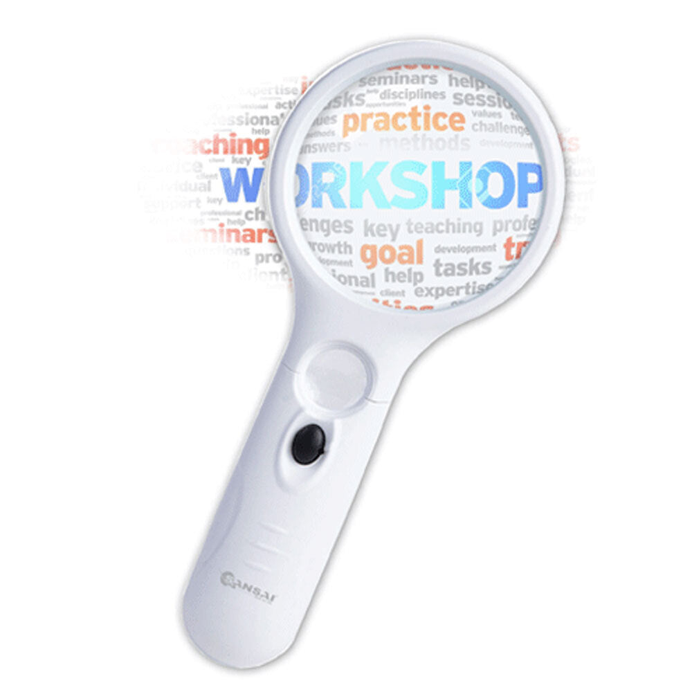 Sansai 3x LED Portable Lighted Magnifying Glass Energy-Efficient 11x8 cm White