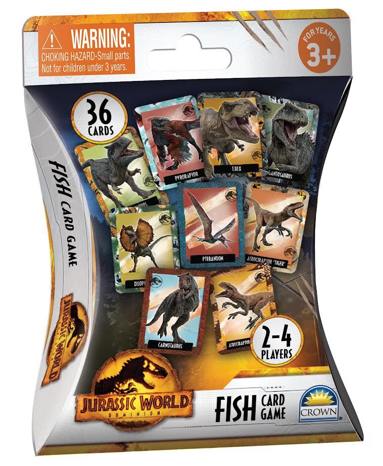 Jurassic World Fish Dinosaur Themed 36 Card Kids Tabletop Game 2-4 Players 3y+