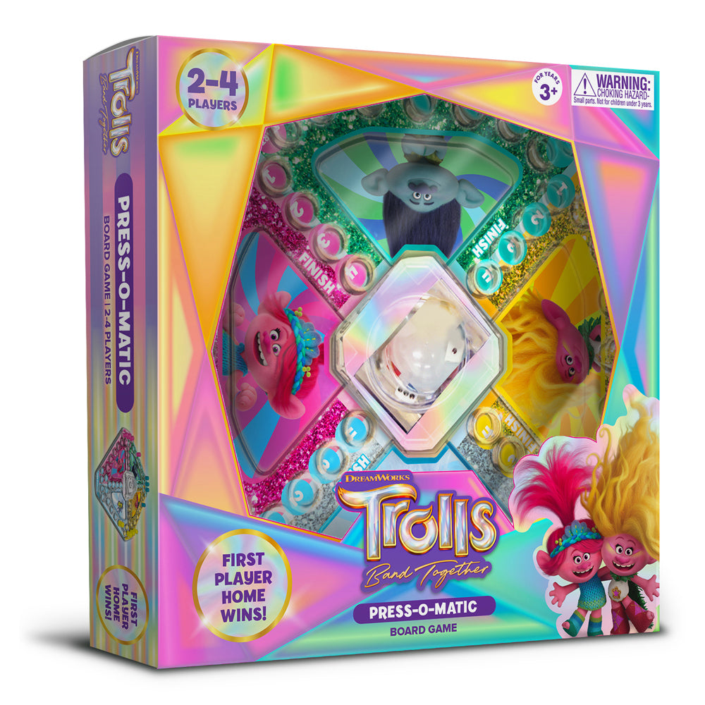 Trolls World Tour Press-O-Matic Kids/Children Interactive Board Game Set 3y+