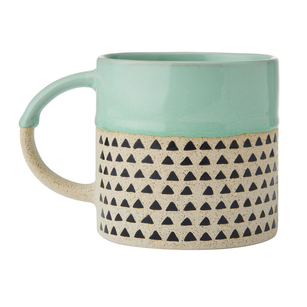 Mikasa 390ml Wax Resist Glaze Coffee Mug Cup Clay Drinkware w/ Handle Green (4 Pack) — image 3