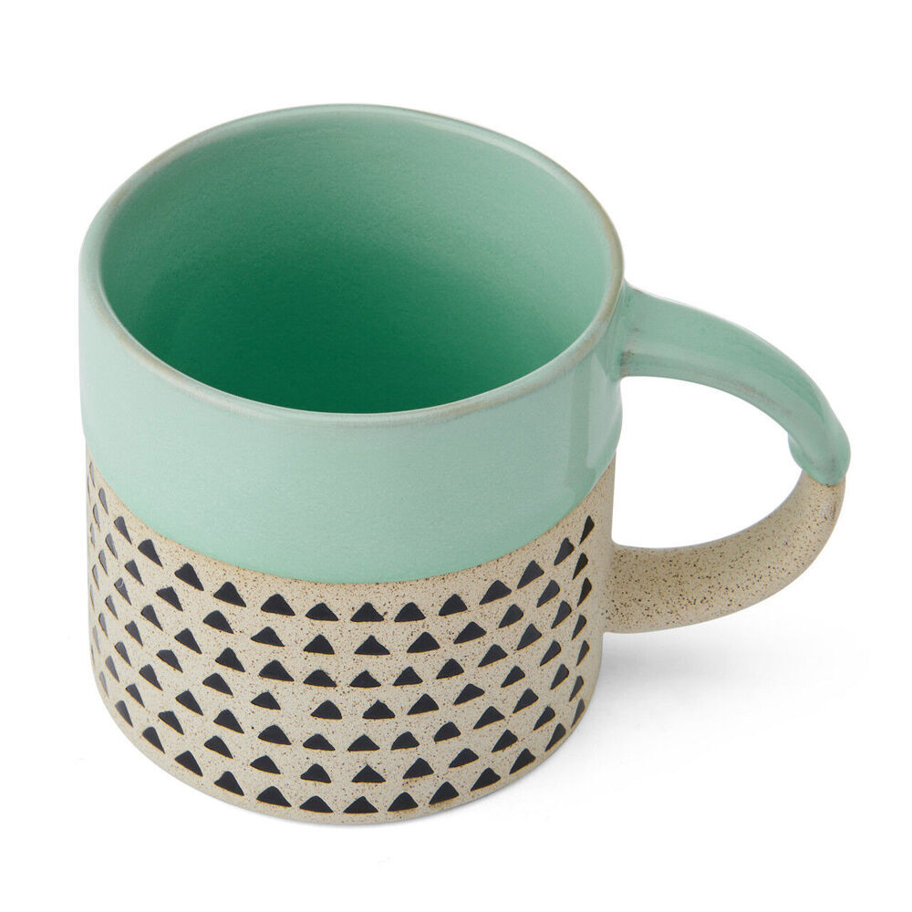 Mikasa 390ml Wax Resist Glaze Coffee Mug Cup Clay Drinkware w/ Handle Green (4 Pack) — image 4