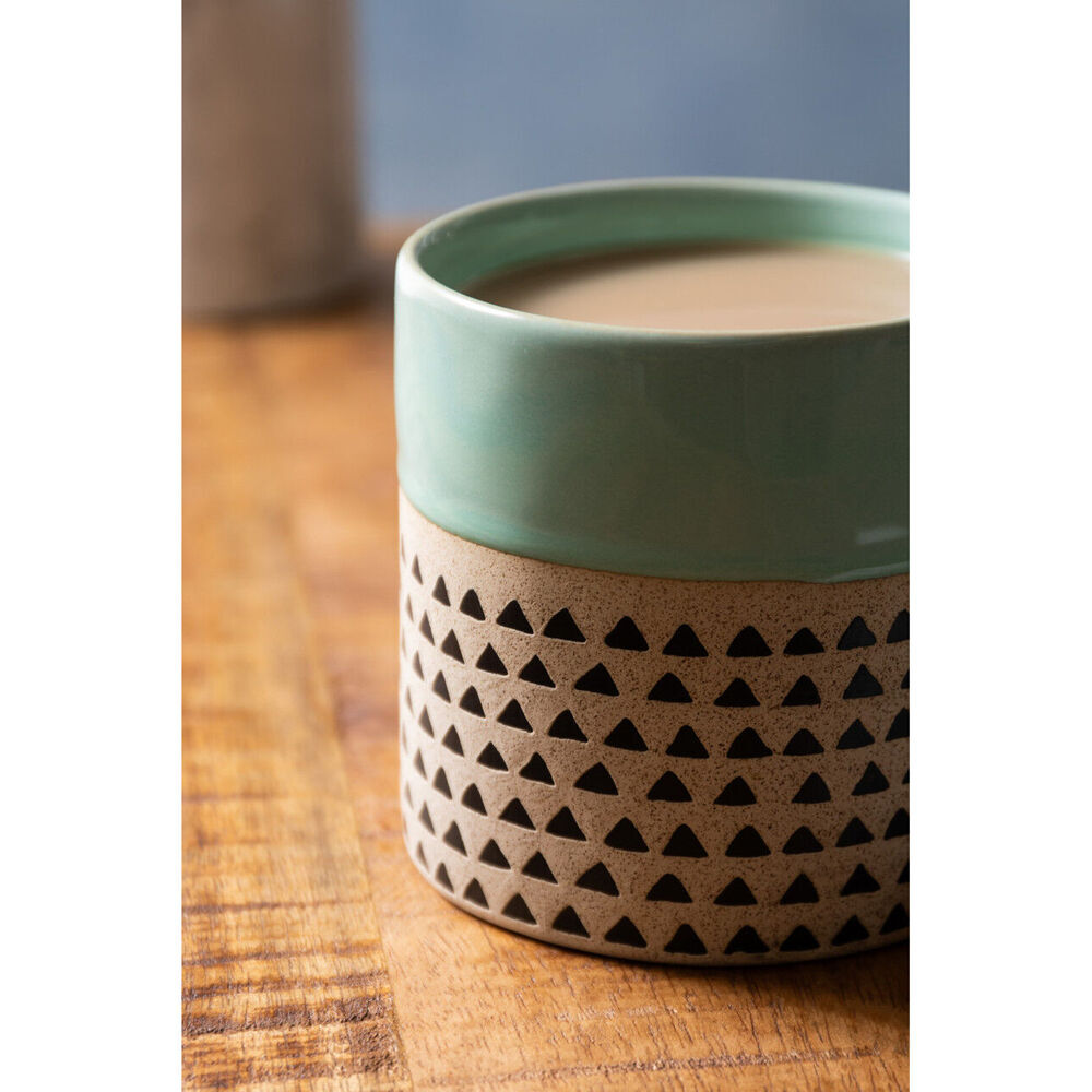 Mikasa 390ml Wax Resist Glaze Coffee Mug Cup Clay Drinkware w/ Handle Green (4 Pack) — image 9