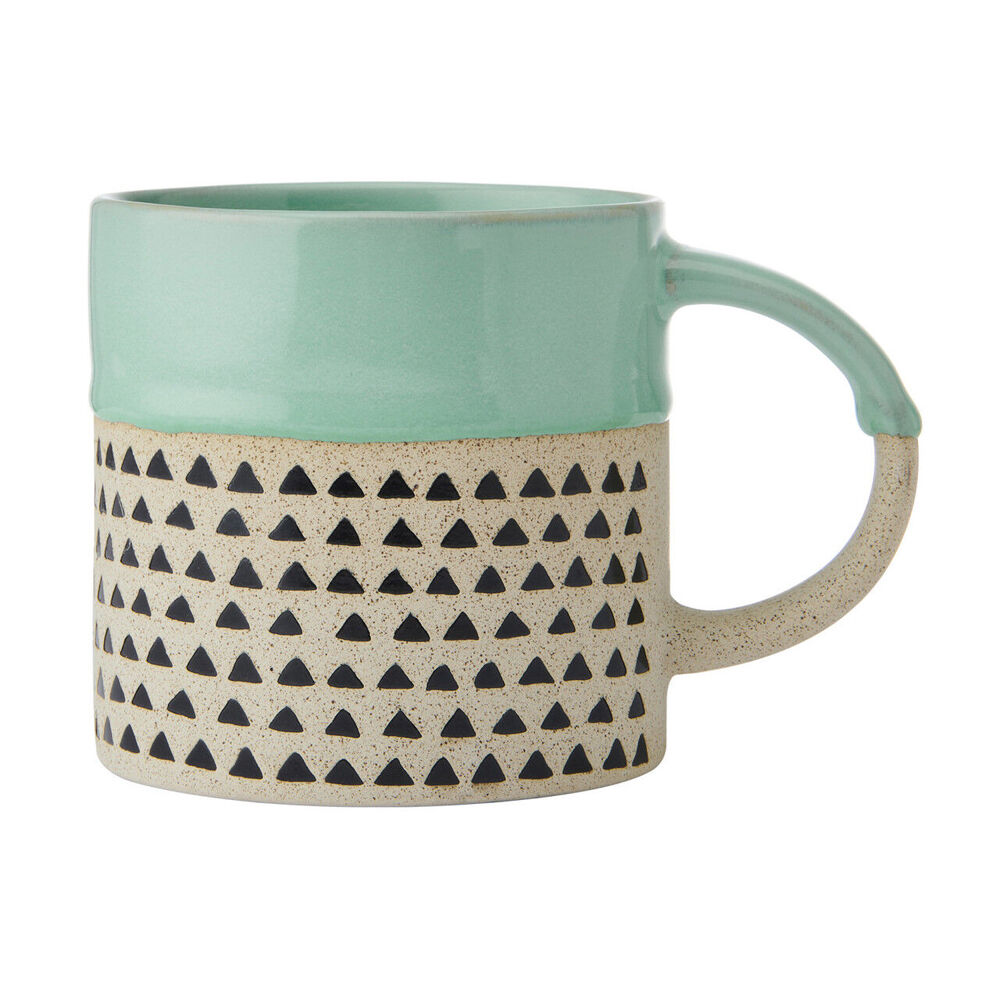 Mikasa 390ml Wax Resist Glaze Coffee Mug Cup Clay Drinkware w/ Handle Green