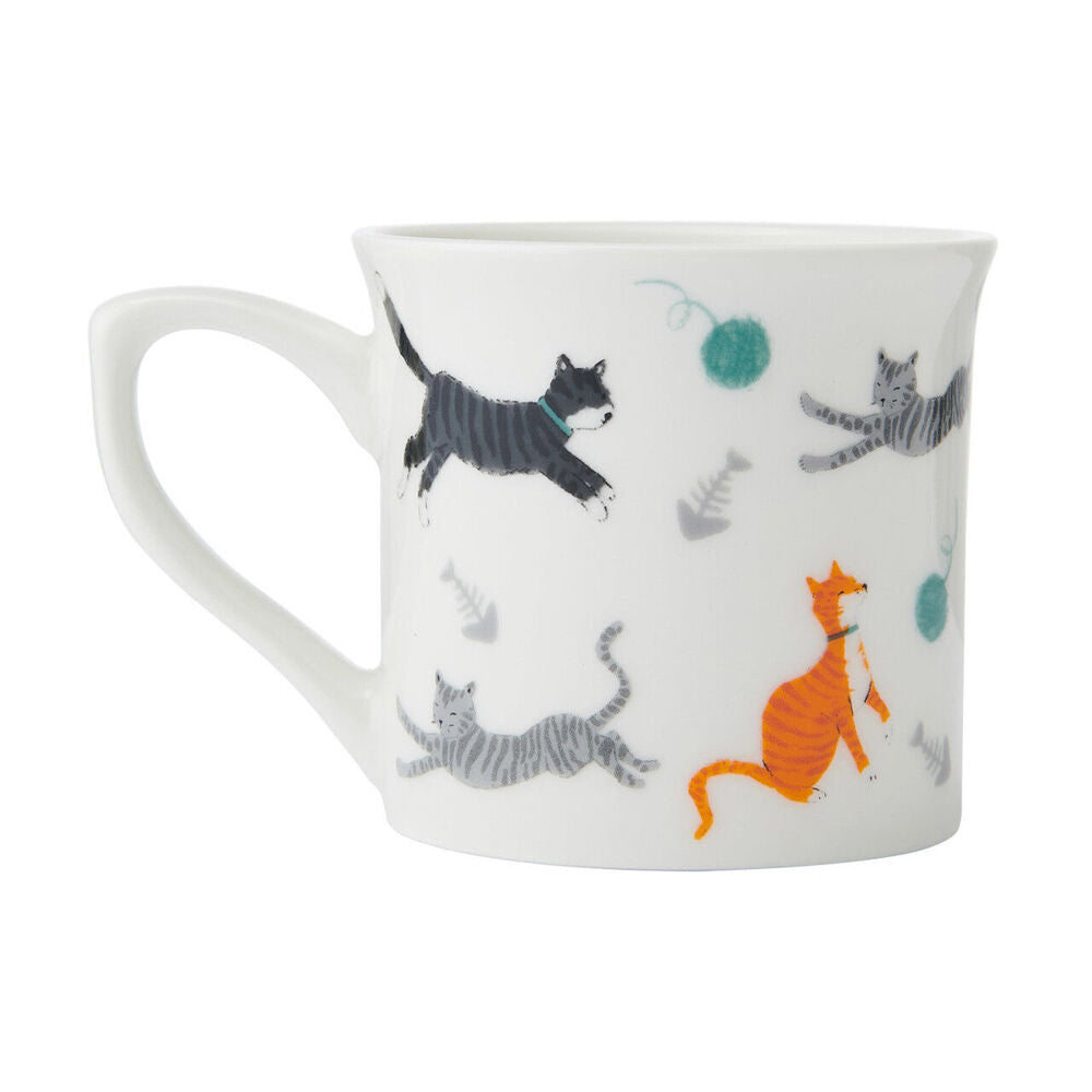 Mikasa 250ml Cat Fluted Coffee Mug Tea Drink Cup Clay Drinkware w/ Handle (4 Pack) — image 3