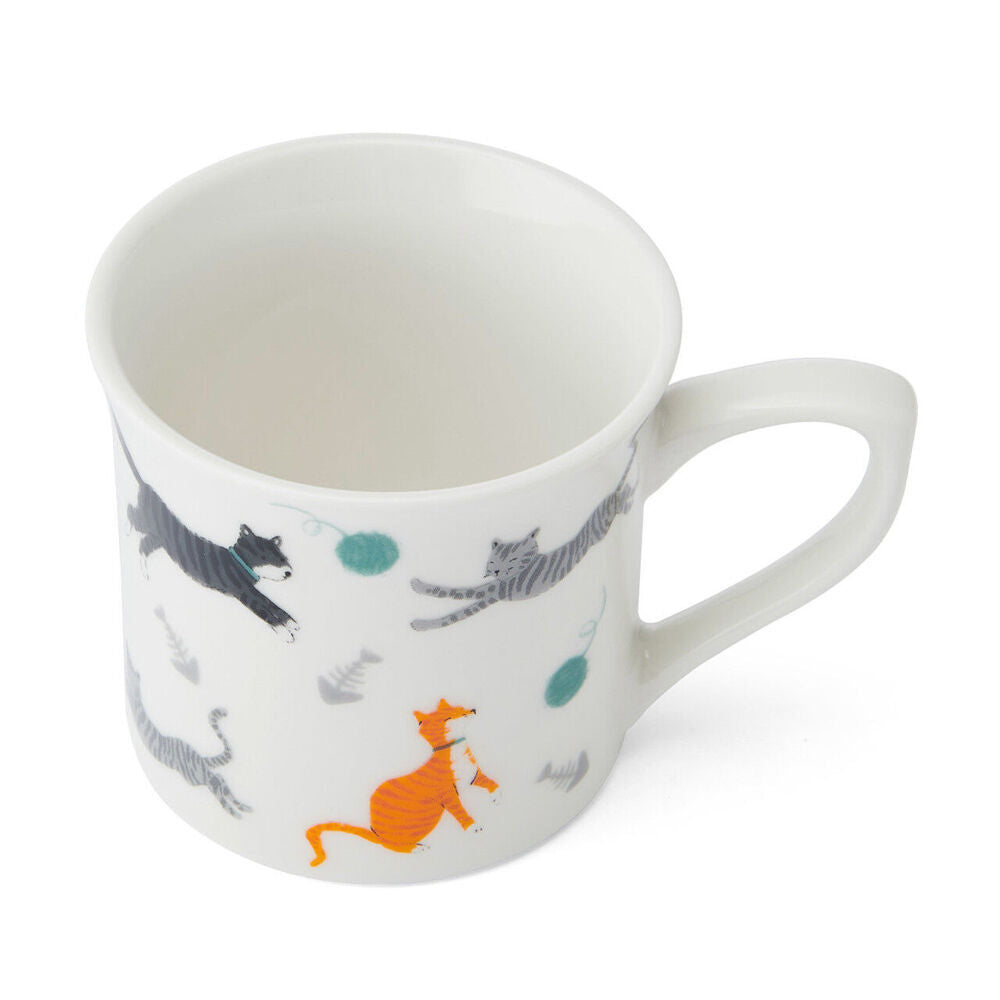 Mikasa 250ml Cat Fluted Coffee Mug Tea Drink Cup Clay Drinkware w/ Handle (4 Pack) — image 4