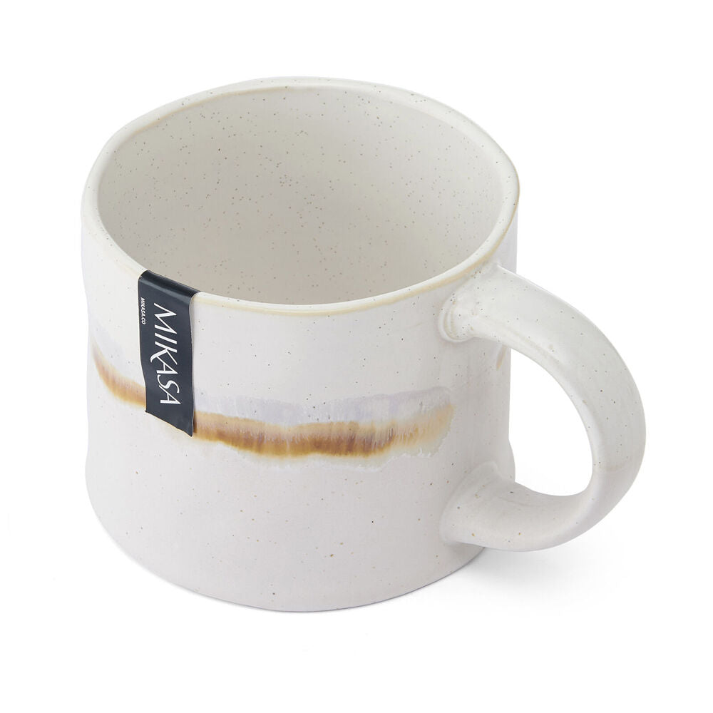 Mikasa 450ml White Glaze Stoneware Mug Dishwasher Microwave Safe Rustic Design — image 2