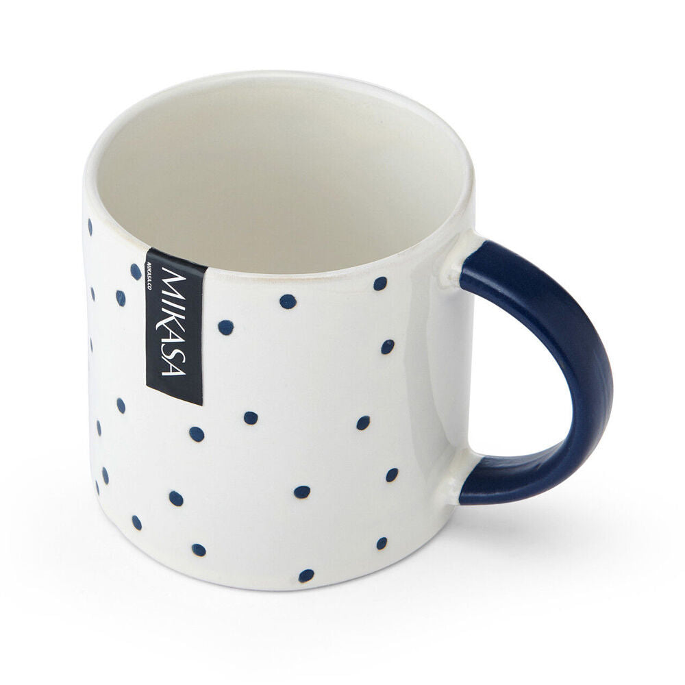 Mikasa Stoneware Coffee Mug Tea/Water/Milk Cup Drinkware 390ml Spot Pink (4 Pack) — image 2