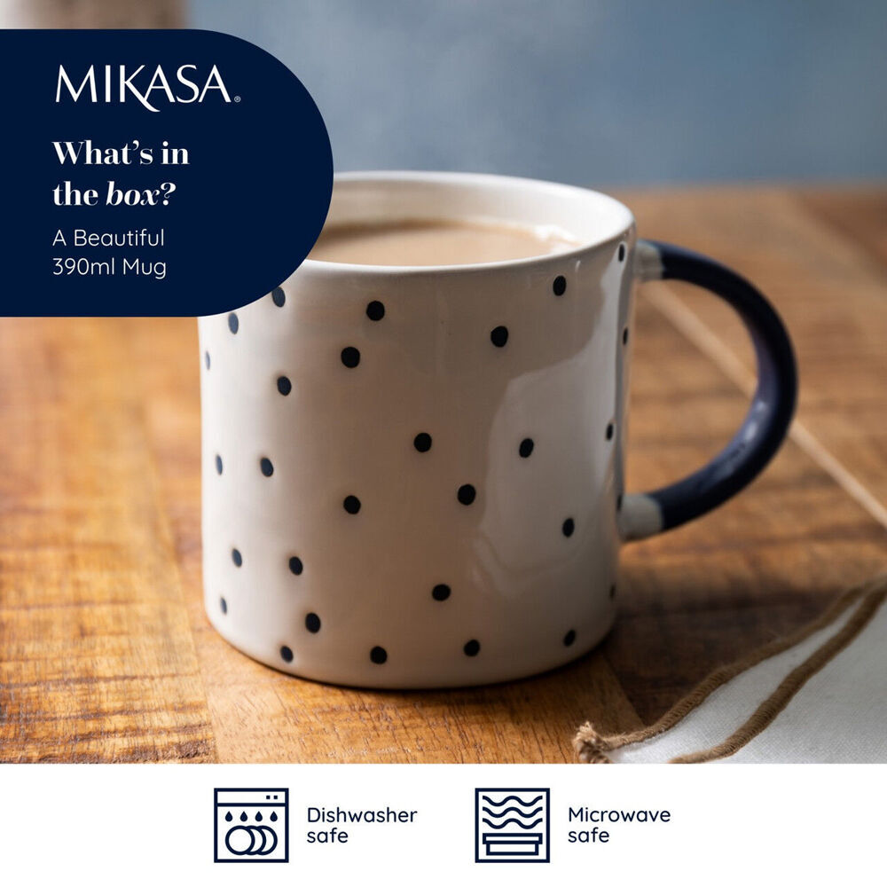 Mikasa Stoneware Coffee Mug Tea/Water/Milk Cup Drinkware 390ml Spot Pink (4 Pack) — image 8