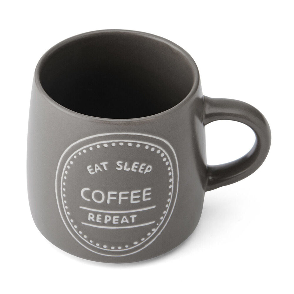 Mikasa 400ml Eat Sleep Coffee Repeat Coffee Mug Cup Stoneware Drinkware Brown — image 4