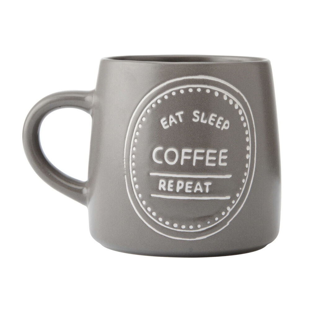 Mikasa 400ml Eat Sleep Coffee Repeat Coffee Mug Cup Stoneware Drinkware Brown — image 3