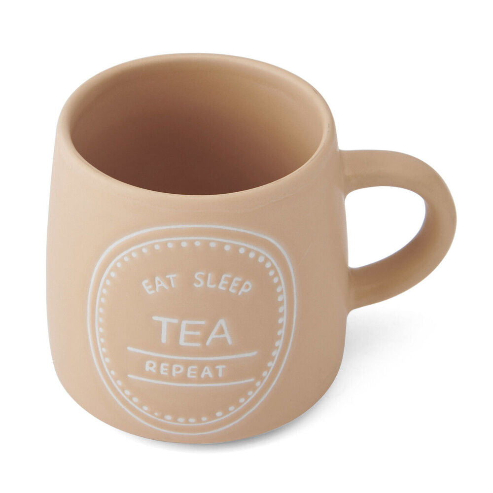 Mikasa 400ml Eat Sleep Tea Repeat Coffee Mug Cup Stoneware Drinkware Orange — image 3