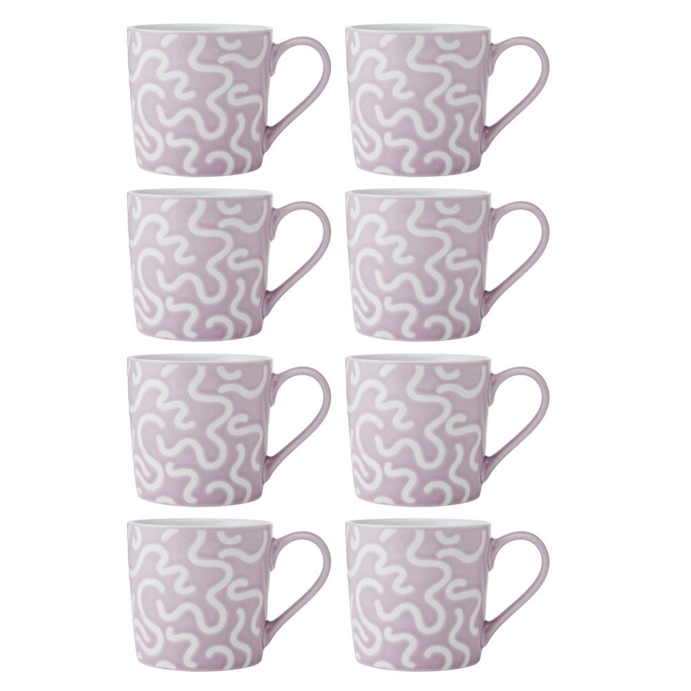 Mikasa 360ml Textured Purple Swirl Coffee Mug Cup Stoneware Drinkware Purple (8 Pack)