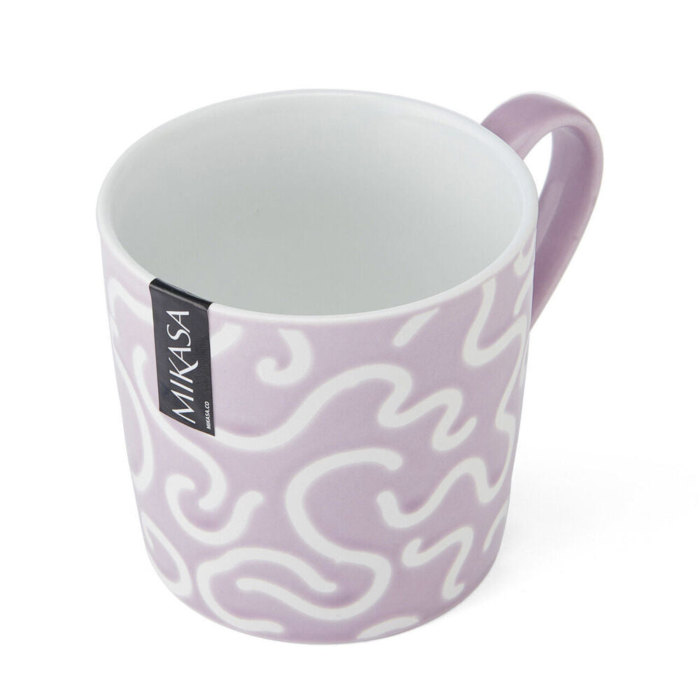 Mikasa 360ml Textured Purple Swirl Coffee Mug Cup Stoneware Drinkware Purple (8 Pack) — image 3