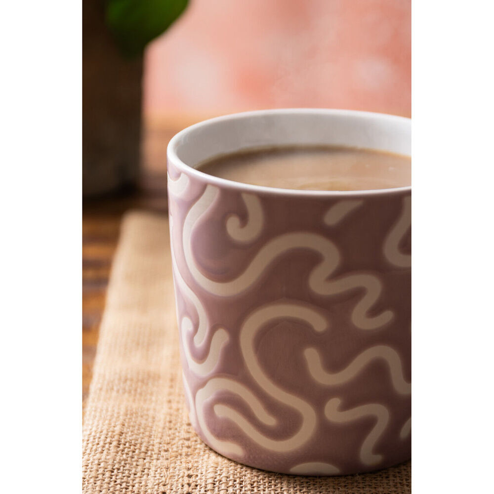 Mikasa 360ml Textured Purple Swirl Coffee Mug Cup Stoneware Drinkware Purple (8 Pack) — image 5