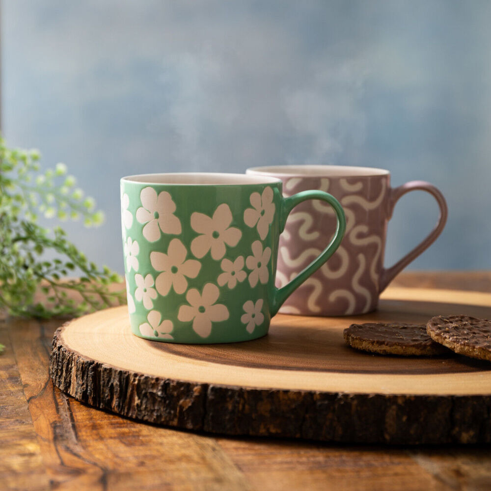 Mikasa 360ml Textured Purple Swirl Coffee Mug Cup Stoneware Drinkware Purple (8 Pack) — image 6
