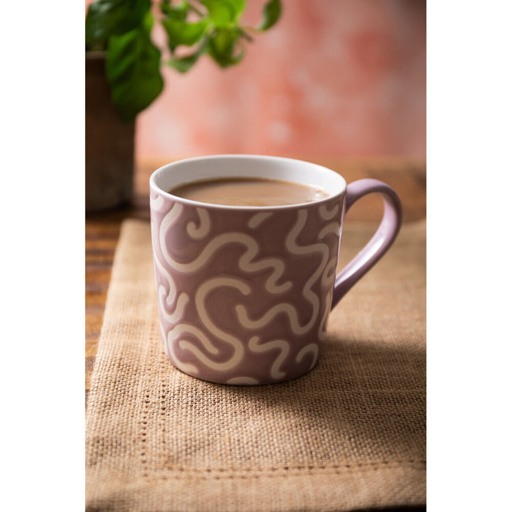 Mikasa 360ml Textured Purple Swirl Coffee Mug Cup Stoneware Drinkware Purple (8 Pack) — image 8