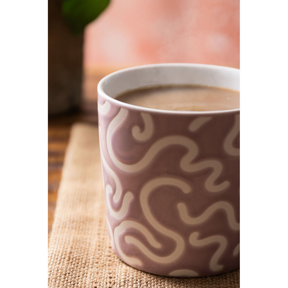 Mikasa 360ml Textured Purple Swirl Coffee Mug Cup Stoneware Drinkware Purple — image 5