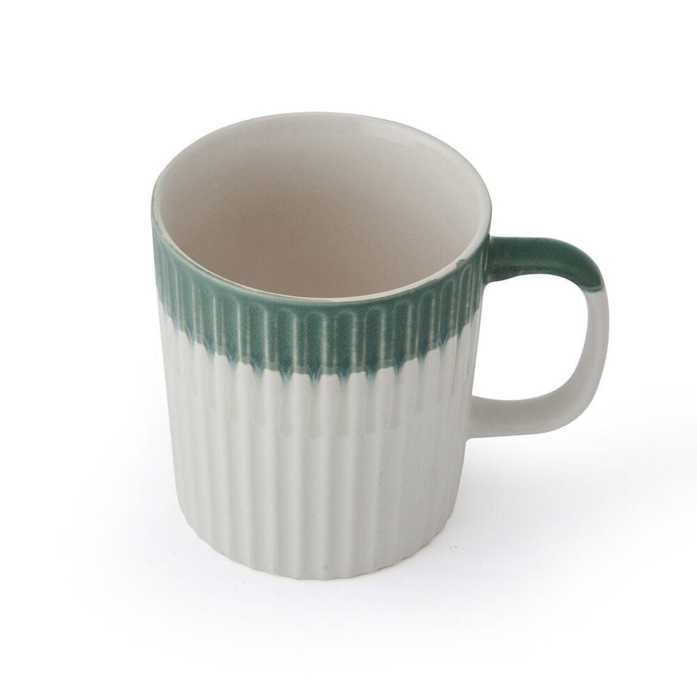 Mikasa 410ml Textured Coffee Mug Cup Stoneware Drinkware w/ Handle Green (8 Pack) — image 3