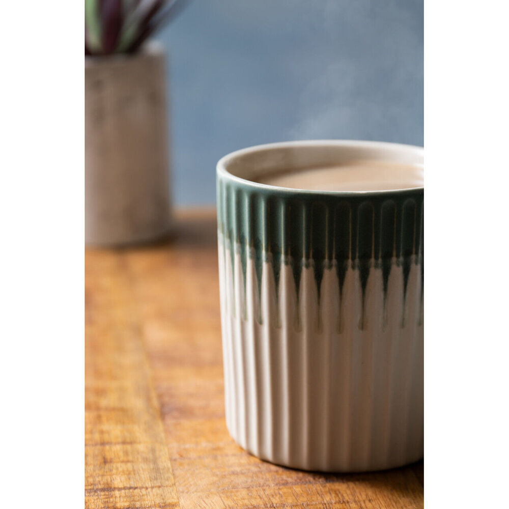 Mikasa 410ml Textured Coffee Mug Cup Stoneware Drinkware w/ Handle Green (8 Pack) — image 5