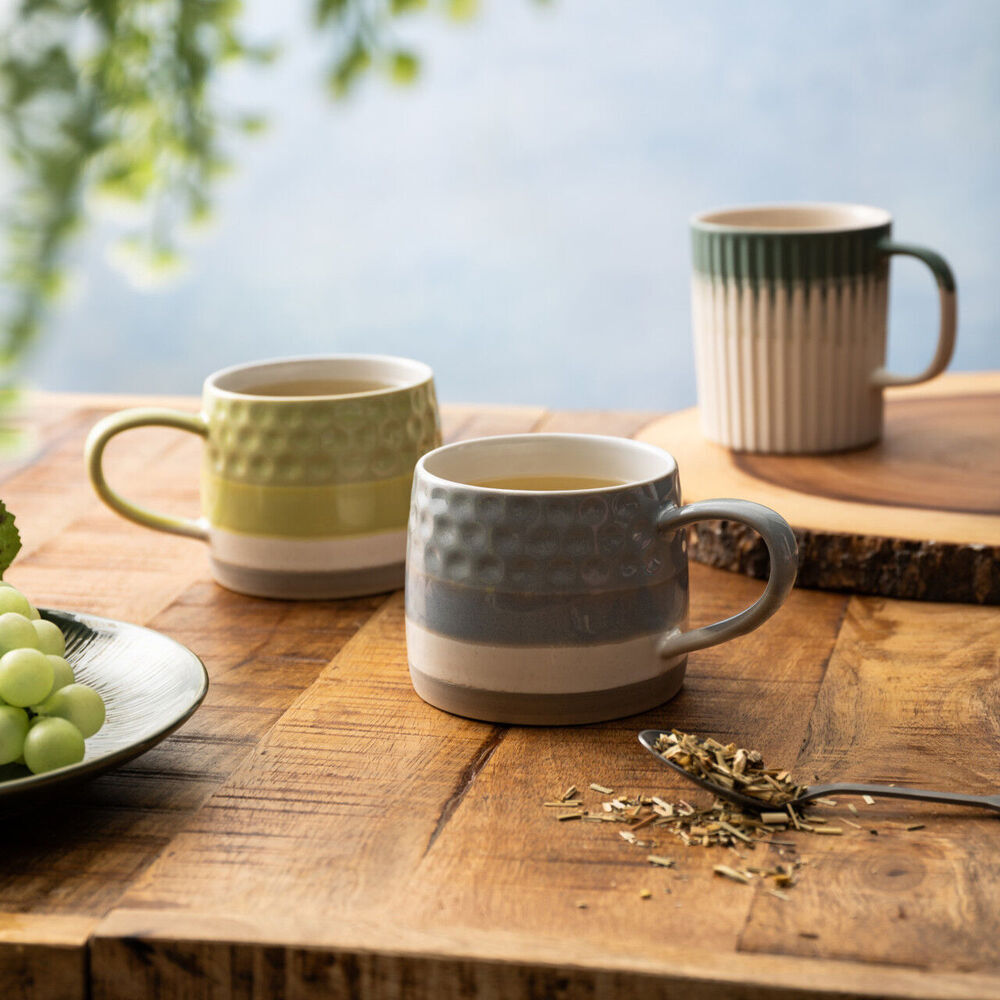 Mikasa 410ml Textured Coffee Mug Cup Stoneware Drinkware w/ Handle Green (8 Pack) — image 6