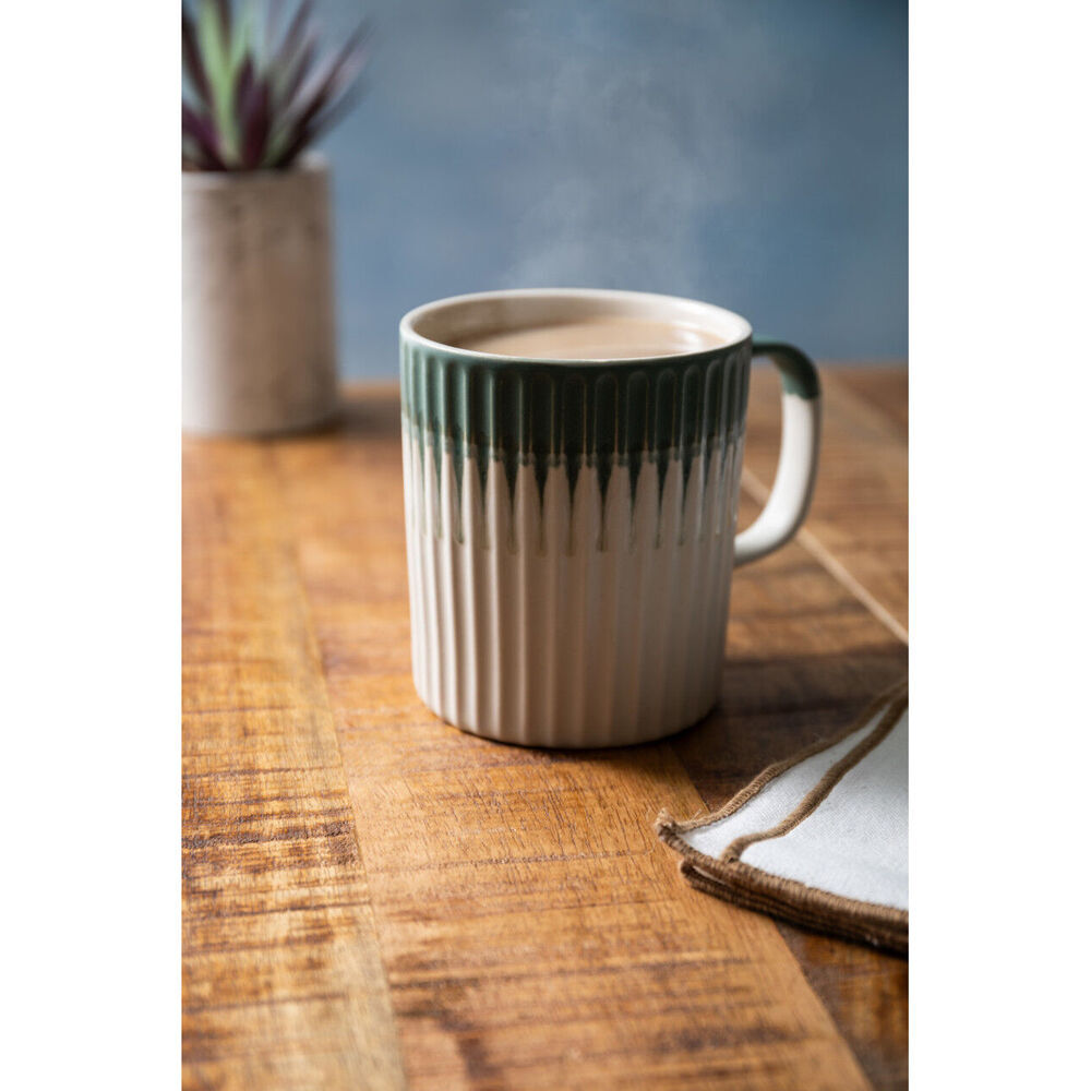 Mikasa 410ml Textured Coffee Mug Cup Stoneware Drinkware w/ Handle Green (8 Pack) — image 8