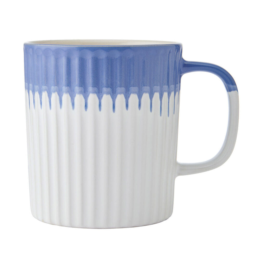 Mikasa 410ml Textured Coffee Mug Cup Stoneware Drinkware w/ Handle Blue