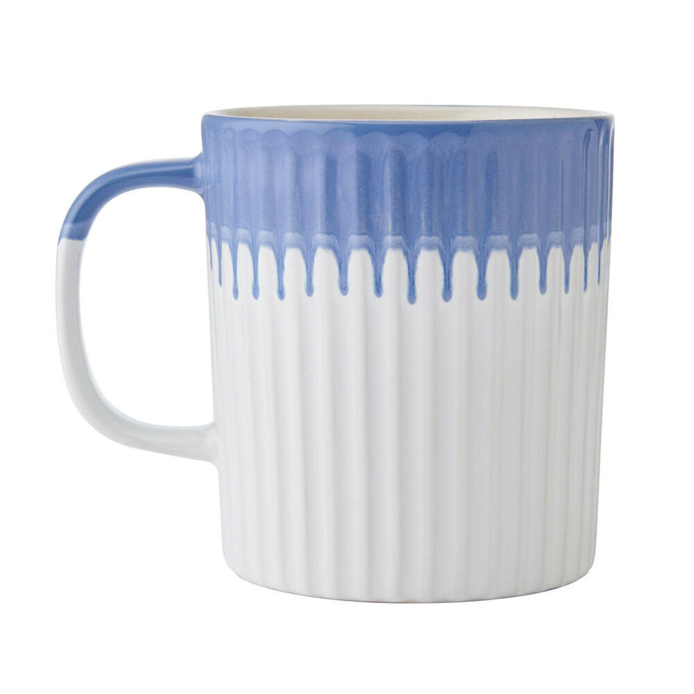 Mikasa 410ml Textured Coffee Mug Cup Stoneware Drinkware w/ Handle Blue (4 Pack) — image 2