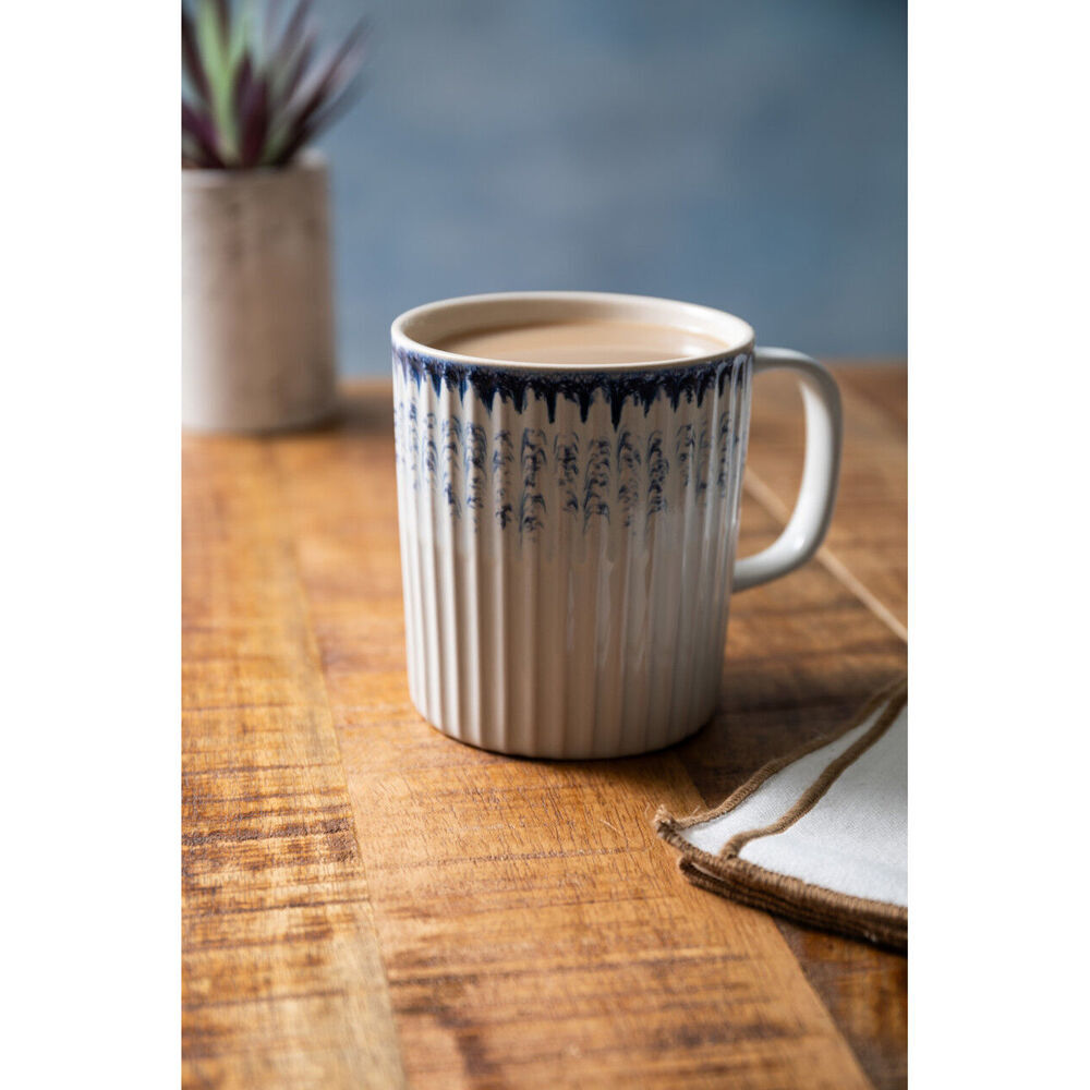 Mikasa 410ml Textured Coffee Mug Cup Stoneware Drinkware w/ Handle Blue (4 Pack) — image 6