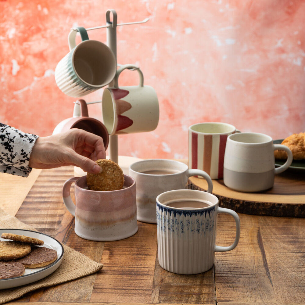 Mikasa Stoneware Coffee Mug Tea/Water Cup Drinkware 380ml Scallop Print (6 Pack) — image 8