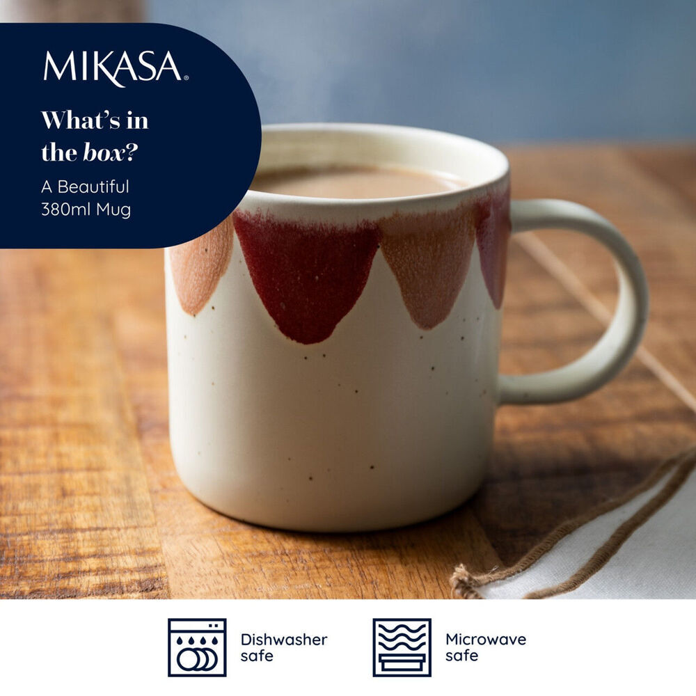 Mikasa Stoneware Coffee Mug Tea/Water Cup Drinkware 380ml Scallop Print (6 Pack) — image 9
