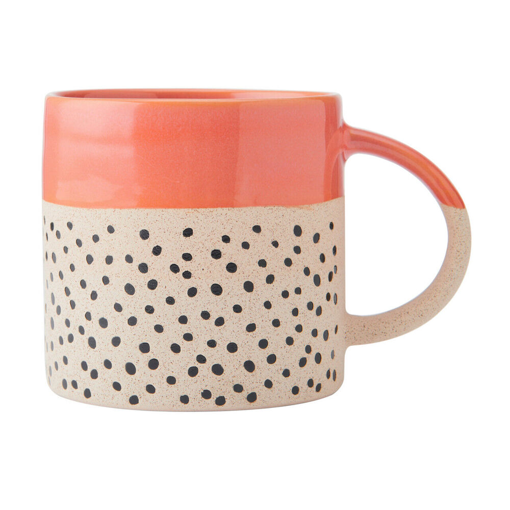 Mikasa 390ml Wax Resist Orange Glaze Coffee Mug Cup Stoneware Drinkware