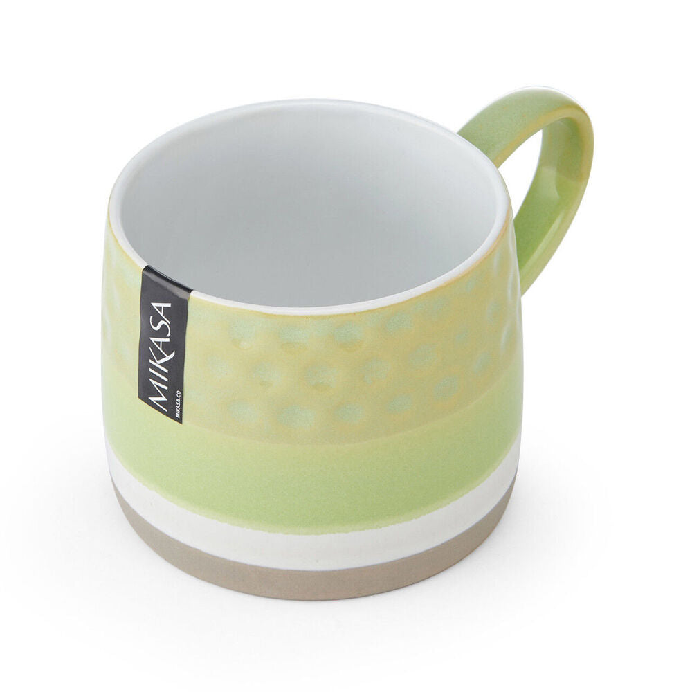 Mikasa 320ml Textured Ombre Coffee Mug Cup Stoneware Green (4 Pack) — image 3