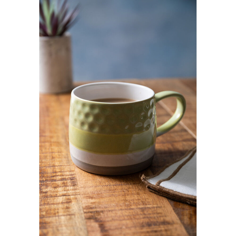 Mikasa 320ml Textured Ombre Coffee Mug Cup Stoneware Green (4 Pack) — image 8