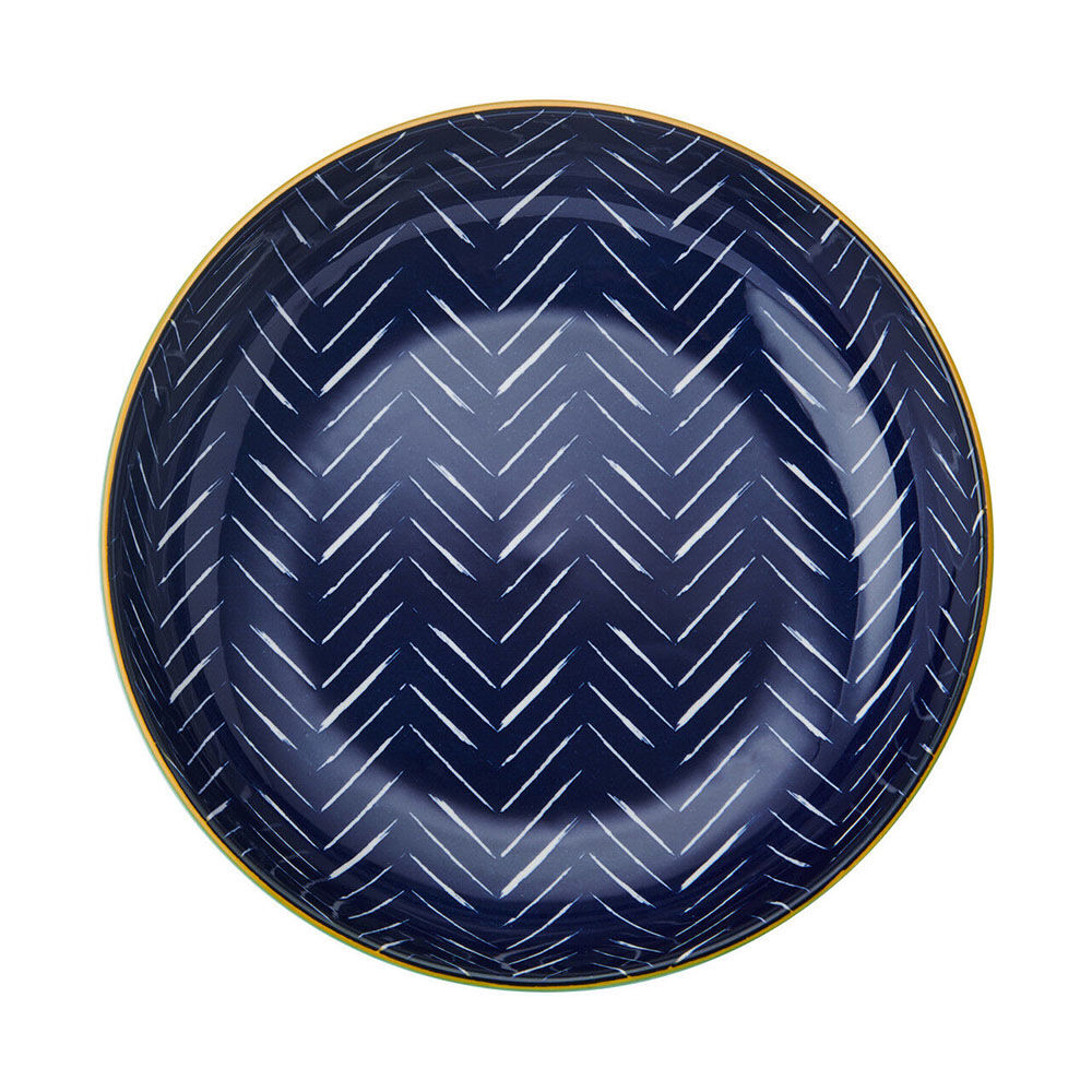 Mikasa Stoneware Indigo Chevron Ceramic Kitchen Serving Bowl Dishware 21cm (2 Pack) — image 3