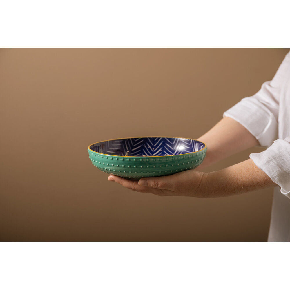 Mikasa Stoneware Indigo Chevron Ceramic Kitchen Serving Bowl Dishware 21cm (2 Pack) — image 8