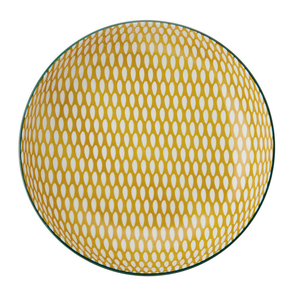 Mikasa Leafy Pattern Ceramic Bowl Salad Serving Round Dinnerware 21cm Green (4 Pack) — image 2