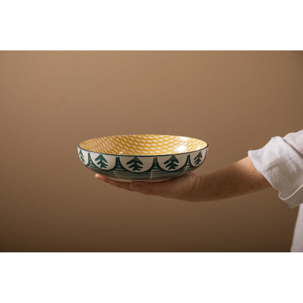 Mikasa Leafy Pattern Ceramic Bowl Salad Serving Round Dinnerware 21cm Green (4 Pack) — image 7