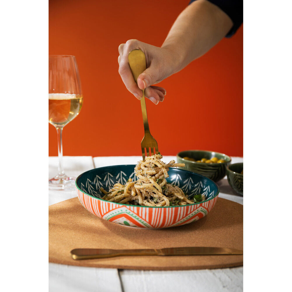 Mikasa Folk Pattern Ceramic Bowl Dish Salad Serving Round Dinnerware 21cm (4 Pack) — image 6
