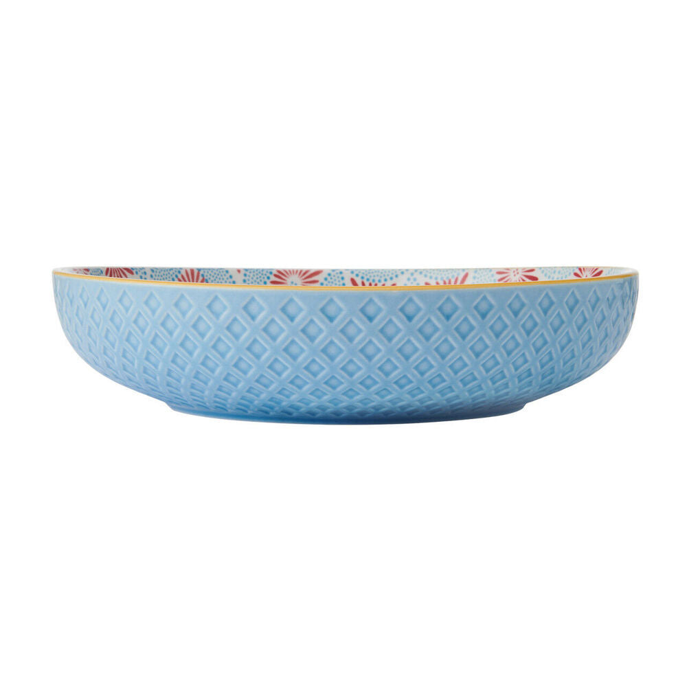 Mikasa Mosaic Ceramic Bowl Dish Salad Serving Round Dinnerware 21cm Blue (4 Pack) — image 3
