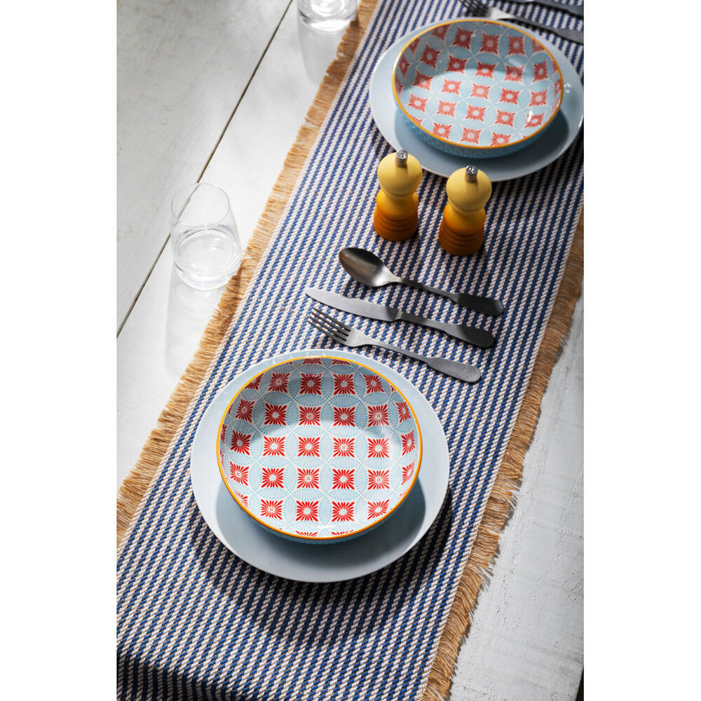 Mikasa Mosaic Ceramic Bowl Dish Salad Serving Round Dinnerware 21cm Blue (4 Pack) — image 6