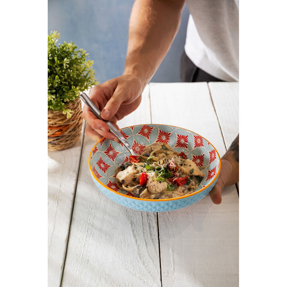 Mikasa Mosaic Ceramic Bowl Dish Salad Serving Round Dinnerware 21cm Blue (4 Pack) — image 7
