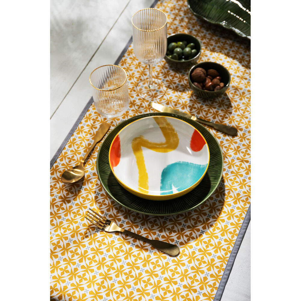 Mikasa Abstract Pattern Ceramic Bowl Salad Round Dinnerware 21cm Yellow (4 Pack) — image 7