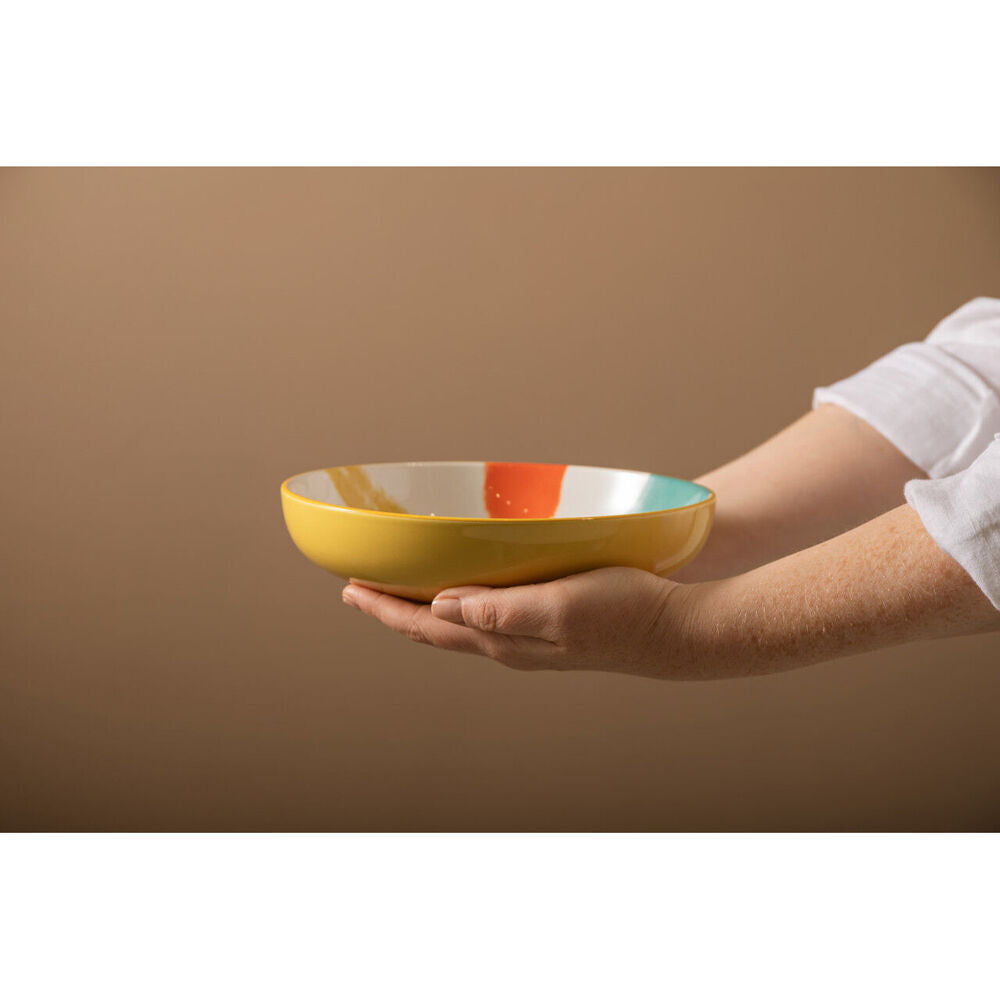 Mikasa Abstract Pattern Ceramic Bowl Salad Round Dinnerware 21cm Yellow (8 Pack) — image 6