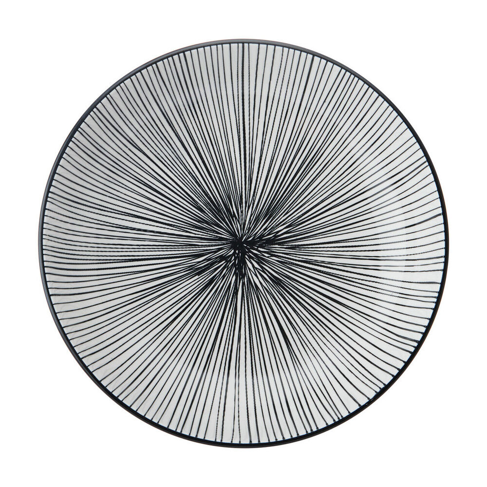 Mikasa Stripe Ceramic Bowl Dish Salad Serving Round Dinnerware 21cm Black — image 2
